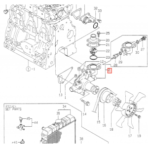 Водяная помпа Yanmar 3TNE88