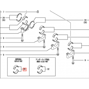 Коренные вкладыши Yanmar 3TNV88 