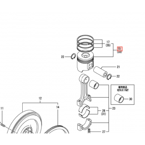 Поршень Yanmar 3TNV88 