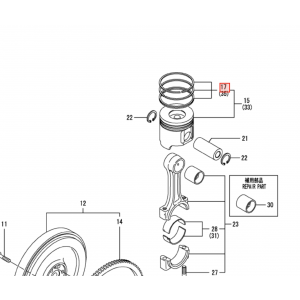 Кольца поршневые Yanmar 3TNV88