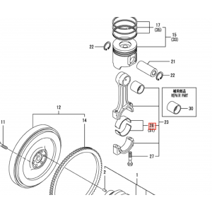 Вкладыши шатунные Yanmar 3TNV88