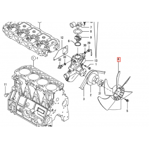 Вентилятор Yanmar 4TNE98 (129916-44740)