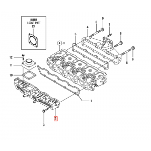 Коллектор воздухозаборник Yanmar 4TNE98 (129900-12100)