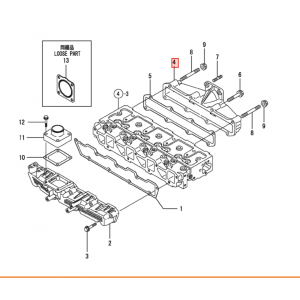 Коллектор выпускной Yanmar 4TNE98 