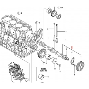 Распредвал Yanmar 4TNE98 (129900-14590)