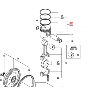 Поршень Yanmar 4TNE98 (129903-22120)