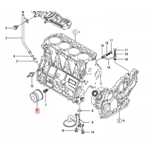 Масляный фильтр Yanmar 4TNE98 (129150-35170)