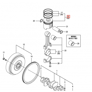 Поршень Yanmar 4TNV88 