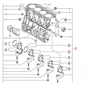 Блок цилиндров Yanmar 4TNV98T 